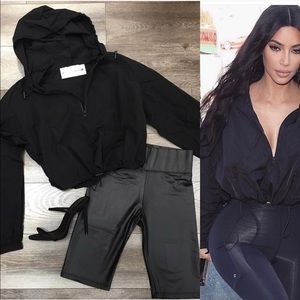 Black Windbreaker jacket